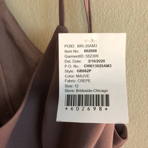 Amsale Taryn Mauve Crepe Dress - Picture 2 of 11